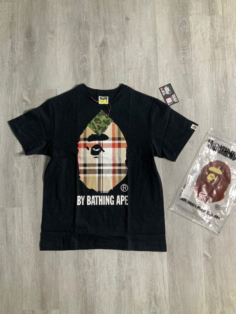 *NEW* Black Burburry Bathing Ape Tee Sizes S, M,L,XL,XXL100% Authentic